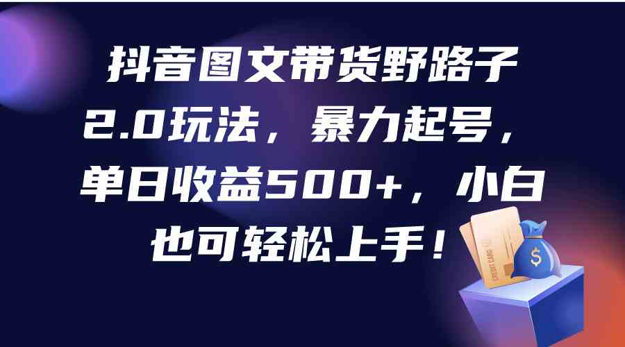 (9790期)抖音图文带货野路子2.0玩法,暴力起号,单日收益500+,小白也可轻松上手!-小白网创