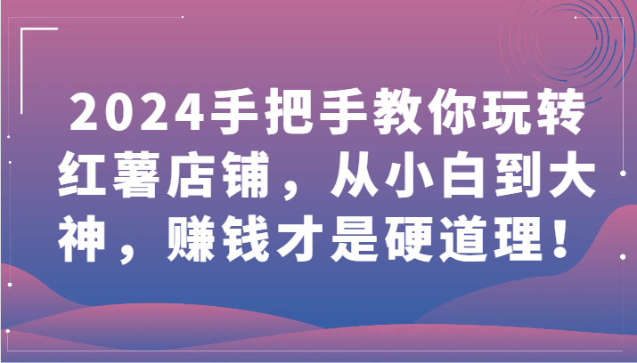 2024手把手教你玩转红薯店铺，从小白到大神，赚钱才是硬道理！-小白网创
