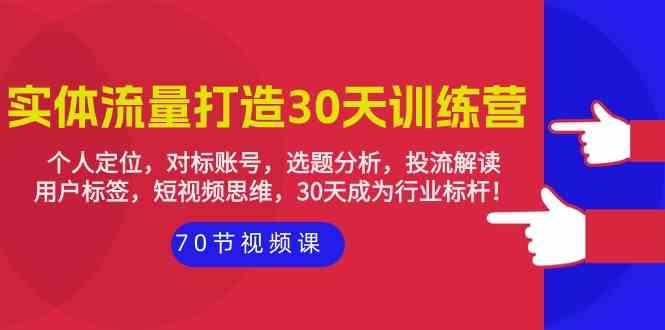 （9782期）实体-流量打造-30天训练营：个人定位，对标账号，选题分析，投流解读-70节-小白网创
