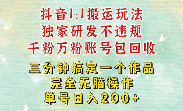 抖音顶级搬运玩法-小白网创