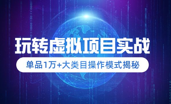 玩转淘宝虚拟项目实战，单品1万+-小白网创