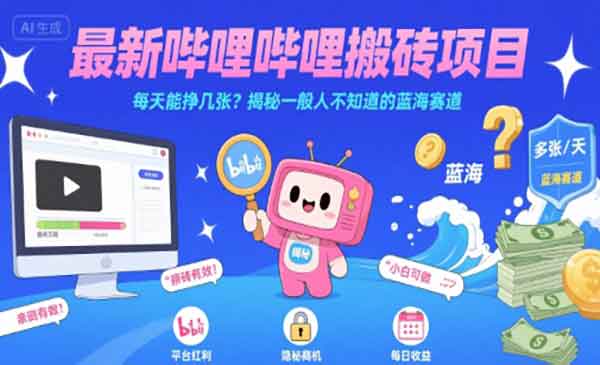 B站视频搬砖项目，日入500+-小白网创