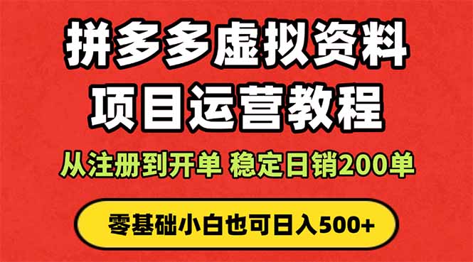 拼多多开店运营课程: 蓝海变现玩法,轻松实现睡后收入 零基础小白也可…