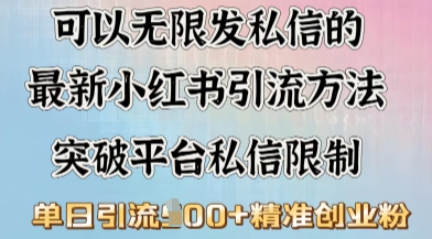 最新“摆烂式”引流打法，小红书私信引流，单天引流100+-小白网创