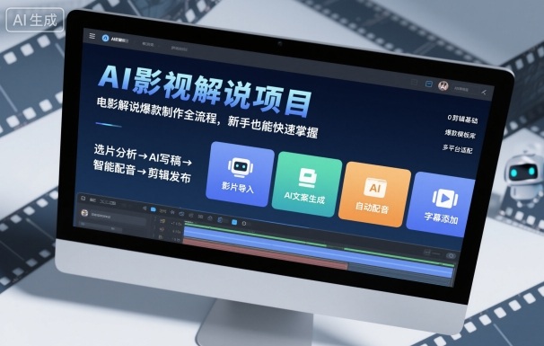 AI影视解说项目，电影解说爆款制作全流程，新手也能快速掌握-小白网创