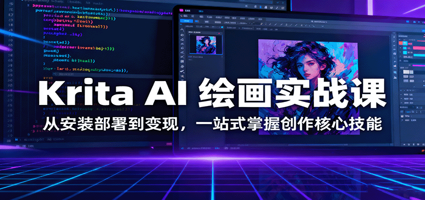 Krita AI 绘画实战课：从安装部署到变现，一站式掌握创作核心技能-小白网创