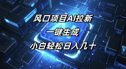 风口项目AI拉新，一键生成，小白轻松日入几十-小白网创