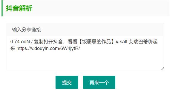 抖音无水印视频解析 html源码-小白网创