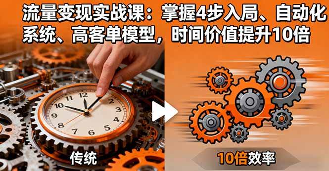 （16197期）流量变现实战课：掌握4步入局、自动化系统、高客单模型，时间价值提升10倍-小白网创
