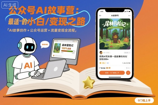 公众号ai故事营，最适合小白的自媒体变现之路-小白网创