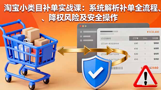 淘宝小类目补单实战课：系统解析补单全流程、降权风险及安全操作-小白网创