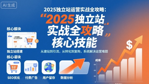2025独立站运营实战全攻略，一站式掌握独立站运营核心技能-小白网创