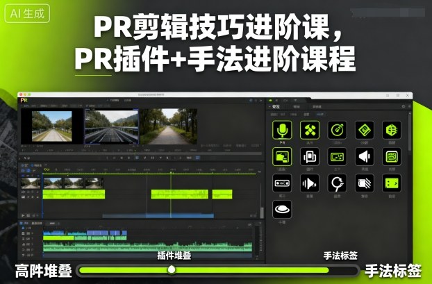 PR剪辑技巧进阶课，PR插件+手法进阶课程-小白网创