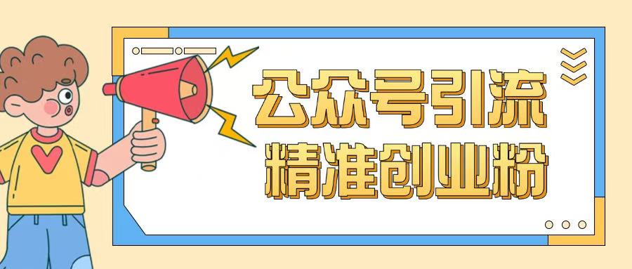 公众号引流创业粉玩法，0基础即可轻松掌握流量-小白网创