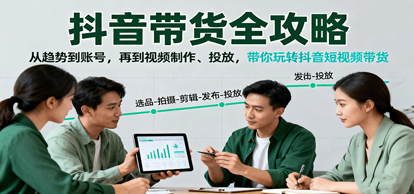 抖音带货全攻略:从趋势到账号,再到视频制作、投放,带你玩转抖音短视频带货