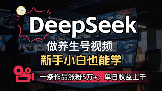 （14270期）小白用DeepSeek做养生号，一条作品涨粉5万+，单日收益上千-小白网创