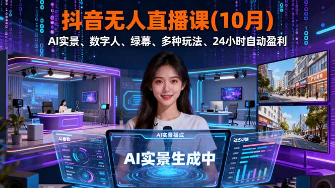 抖音无人直播课(10月-小白网创