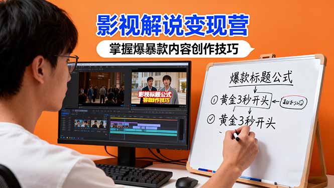 影视解说变现营：通过30+实战案例爆款内容创作技巧，掌握影视解说盈利密码-小白网创