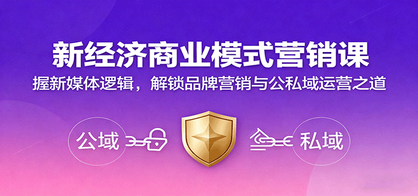 新经济商业模式营销课，握新媒体逻辑，解锁品牌营销与公私域运营之道-小白网创