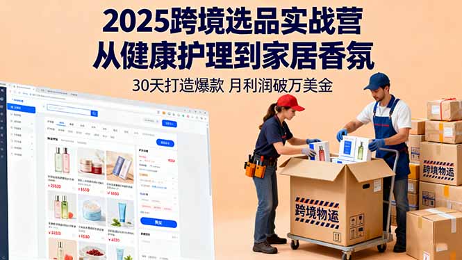 2025跨境选品实战营：从健康护理到家居香氛，30天打造爆款,月利润破万美金-小白网创