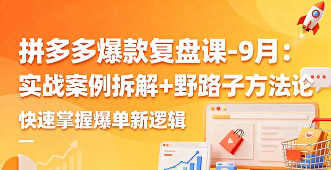 拼多多爆款复盘课-9月：实战案例拆解+野路子方法论，快速掌握爆单新逻辑-小白网创