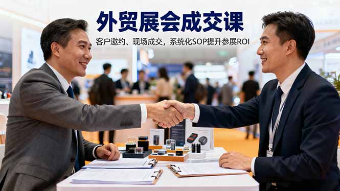 外贸展会成交课，含目标制定、客户邀约、现场成交，系统化SOP提升参展ROI-小白网创