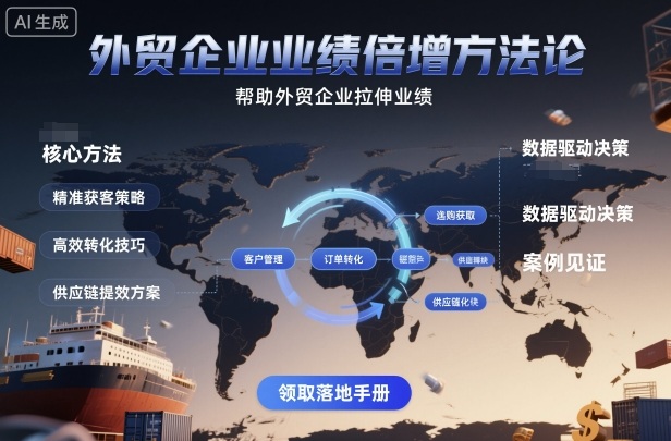 外贸企业业绩倍增方法论，帮助外贸企业拉伸业绩-小白网创